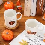 Set of 2 Fall Pumpkin Truck Coffee Mugs