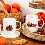 Set of 2 Fall Pumpkin Truck Coffee Mugs