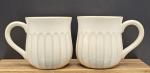 Set of 4 Large Cream Stoneware Mugs