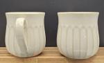 Set of 4 Large Cream Stoneware Mugs