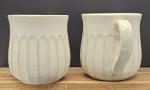 Set of 4 Large Cream Stoneware Mugs