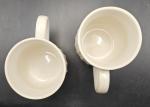 Set of 4 Large Cream Stoneware Mugs