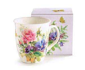 Burton & Burton Floral Design Porcelain Mug 16 oz