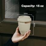 Gencywe 15 oz Ceramic Travel Coffee Mug