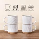 Stackable 15oz Ceramic Coffee Mugs Set of 4
