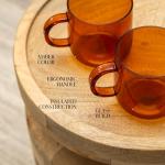 Serro 12 oz Amber Glass Coffee Mugs - 2 Pack