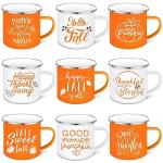 9-Piece Autumn Coffee Mug Set for Thanksgiving