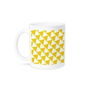Retro Triangle Pattern Ceramic Coffee Mug, 11 oz