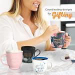 Blue Floral Ceramic Coffee Mug with Scripture