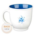 Blue Floral Ceramic Coffee Mug with Scripture