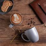 Set of 6 Matte Grey Ceramic Coffee Mugs