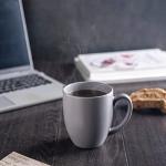 Set of 6 Matte Grey Ceramic Coffee Mugs