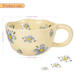 Vintage Floral Ceramic Coffee Mugs - 8 oz (Set of 4)