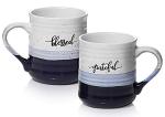 Blessed Grateful Large Coffee Mugs – Set of 2