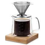 Pour Over Coffee Maker Set with Double Wall Glass