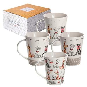 Cute Dog Lover Mug Set - 4 Ceramic Mugs