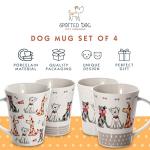 Cute Dog Lover Mug Set - 4 Ceramic Mugs