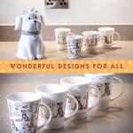Cute Dog Lover Mug Set - 4 Ceramic Mugs