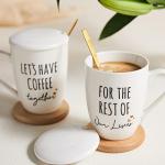 Unique Ceramic Coffee Mugs Set for Couples