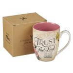 Inspirational Pink Rose Butterfly Ceramic Coffee Mug