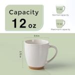 Set of 6 Stylish 12oz Beige Coffee Mugs