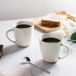Set of 6 Stylish 12oz Beige Coffee Mugs