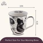 Cute Black and White Boho Cat Coffee Mug