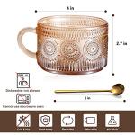 Set of 2 Vintage Amber Glass Coffee Mugs
