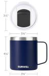 SUNWILL 14oz Insulated Travel Coffee Mug