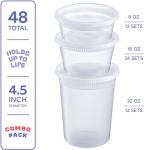 GUSTO To Go Food Containers with Lids - 48 Count