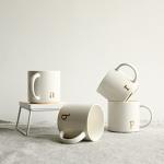 Personalized Golden Initial Ceramic Coffee Mug