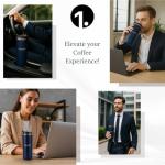 Navy Blue Insulated Stainless Steel Travel Mug