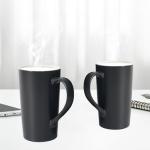 Set of 2 Tall Black Coffee Mugs
