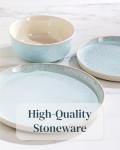 Stylish Beige-Blue Stoneware Coffee Mug Set of 4