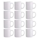 Set of 12 Off White Ceramic Coffee Mugs