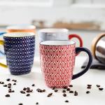 Colorful 16 oz Porcelain Coffee Mugs Set of 6