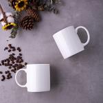 Set of 12 Off White Ceramic Coffee Mugs