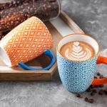 Colorful 16 oz Porcelain Coffee Mugs Set of 6