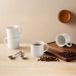 Set of 4 White Ceramic Coffee Mugs
