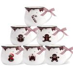 Set of 6 Christmas Ceramic Coffee Mugs