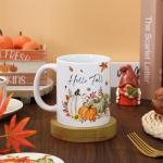 Whaline Autumn Pumpkin Leaves Coffee Mug 12oz