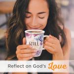 Rose Floral Scripture Mug with Purple Lid