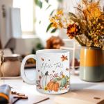 Whaline Autumn Pumpkin Leaves Coffee Mug 12oz