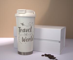 Personalized Insulated Travel Mug with Straw