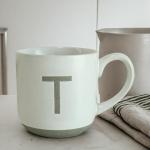 Personalized Matte Sandstone Letter Ceramic Mug