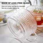 Vintage Embossed Glass Coffee Mugs Set of 2