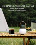 Set of 4 Heat Resistant Glass Coffee Mugs