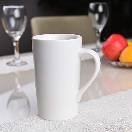 Belinlen 16 oz White Ceramic Coffee Mug Set