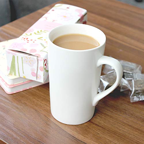 Belinlen 16 oz White Ceramic Coffee Mug Set