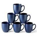 Set of 6 Matte Blue Coffee Mugs